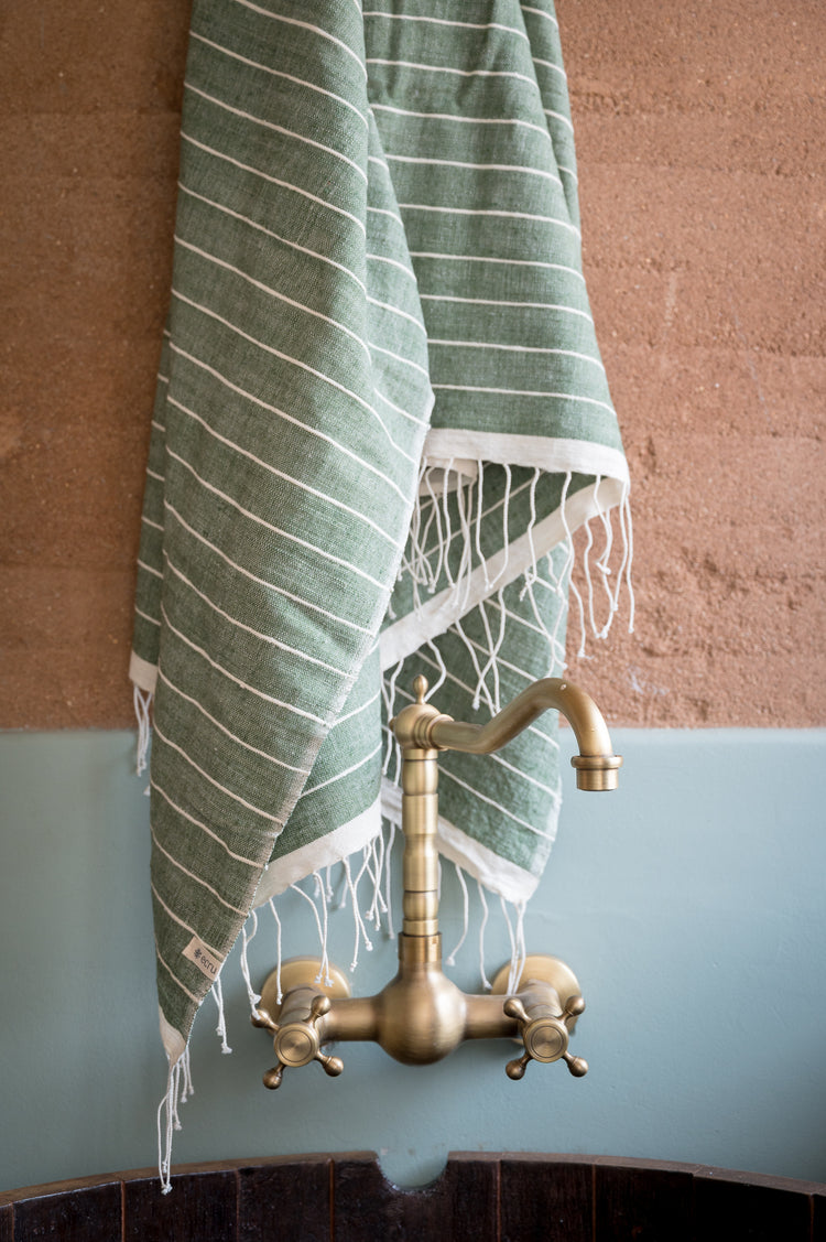 Go Green Pinstripe Bath Towel