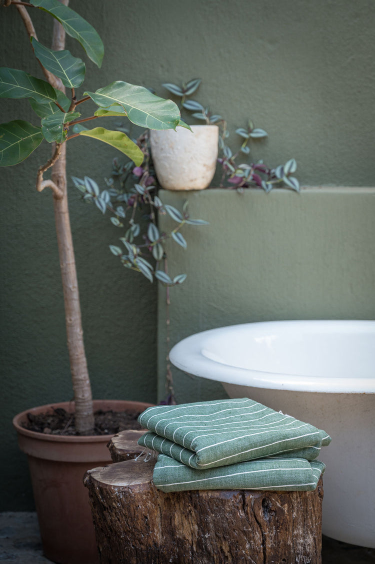 Go Green Pinstripe Bath Towel