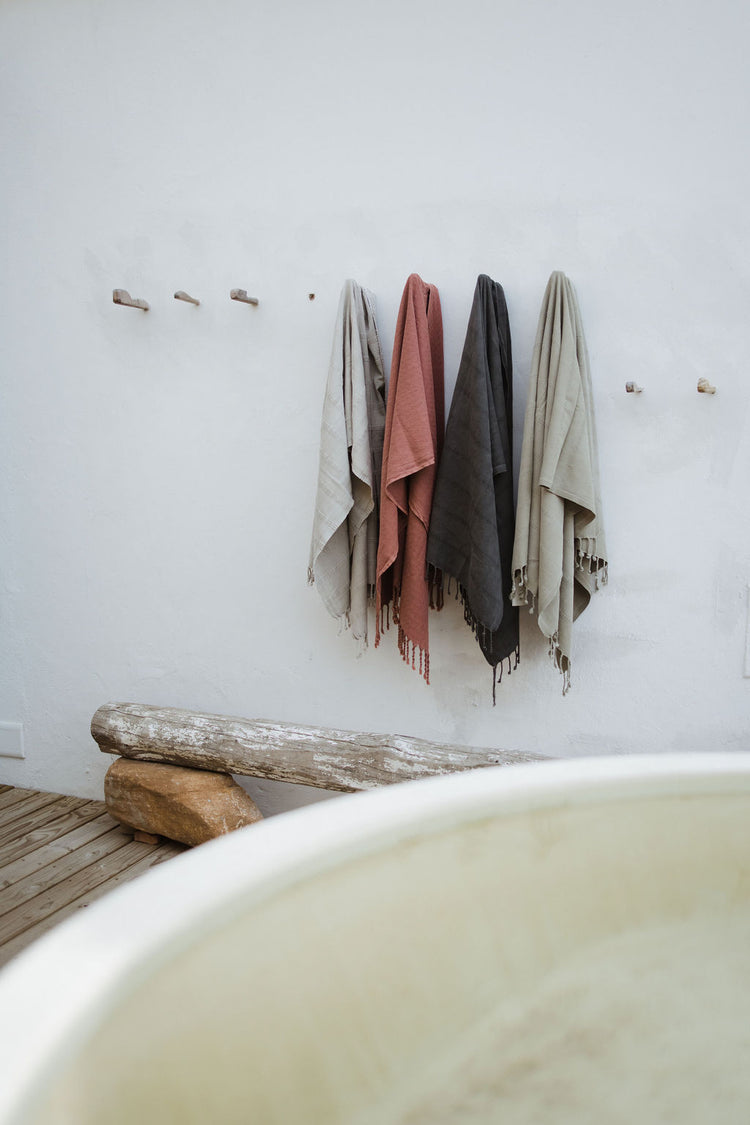 Black Stonewashed Towel