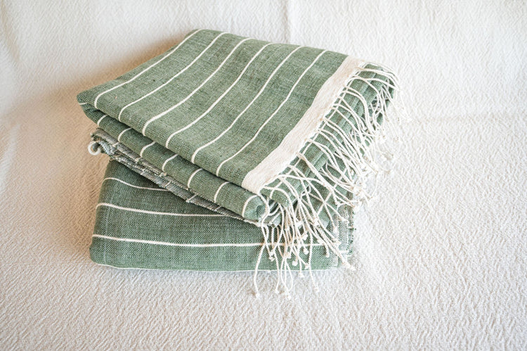 Go Green Pinstripe Bath Towel